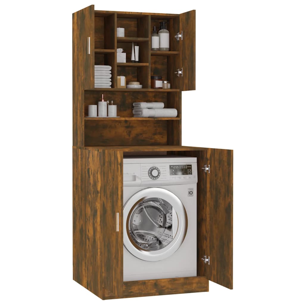 Washing Machine Cabinet Smoked Oak Engineered Wood