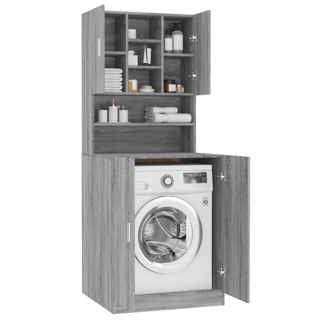 Washing Machine Cabinet Grey Sonoma Engineered Wood