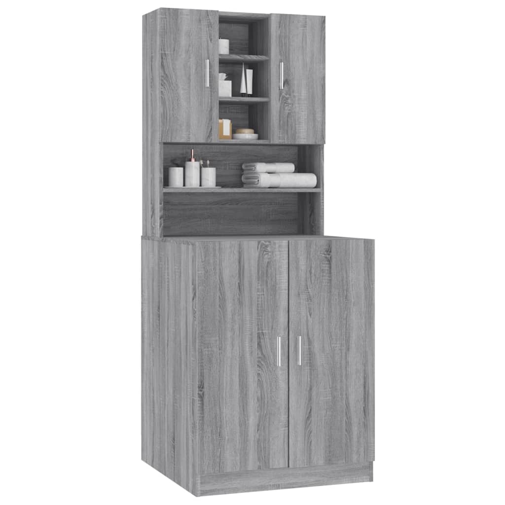 Washing Machine Cabinet Grey Sonoma Engineered Wood