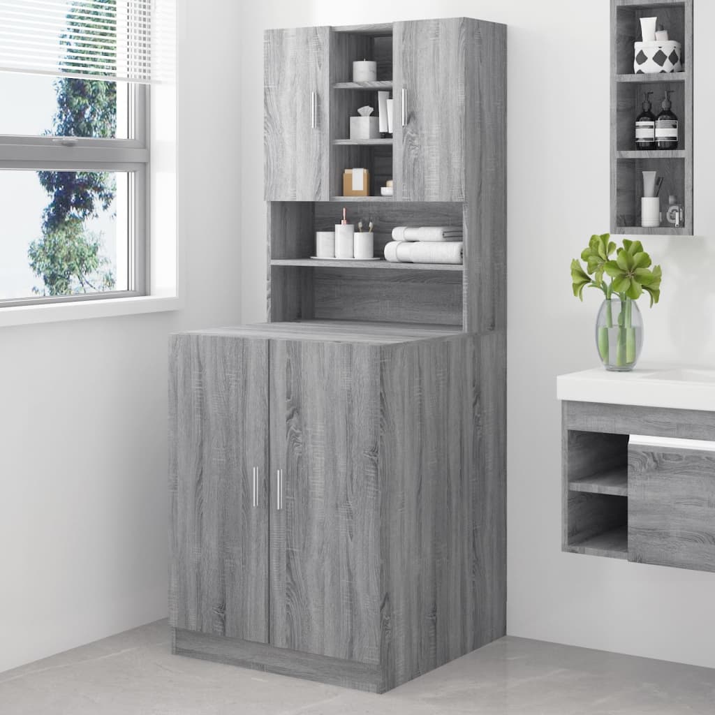 Washing Machine Cabinet Grey Sonoma Engineered Wood