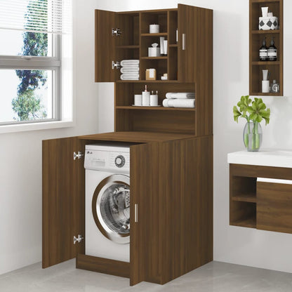 Washing Machine Cabinet Brown Oak Engineered Wood