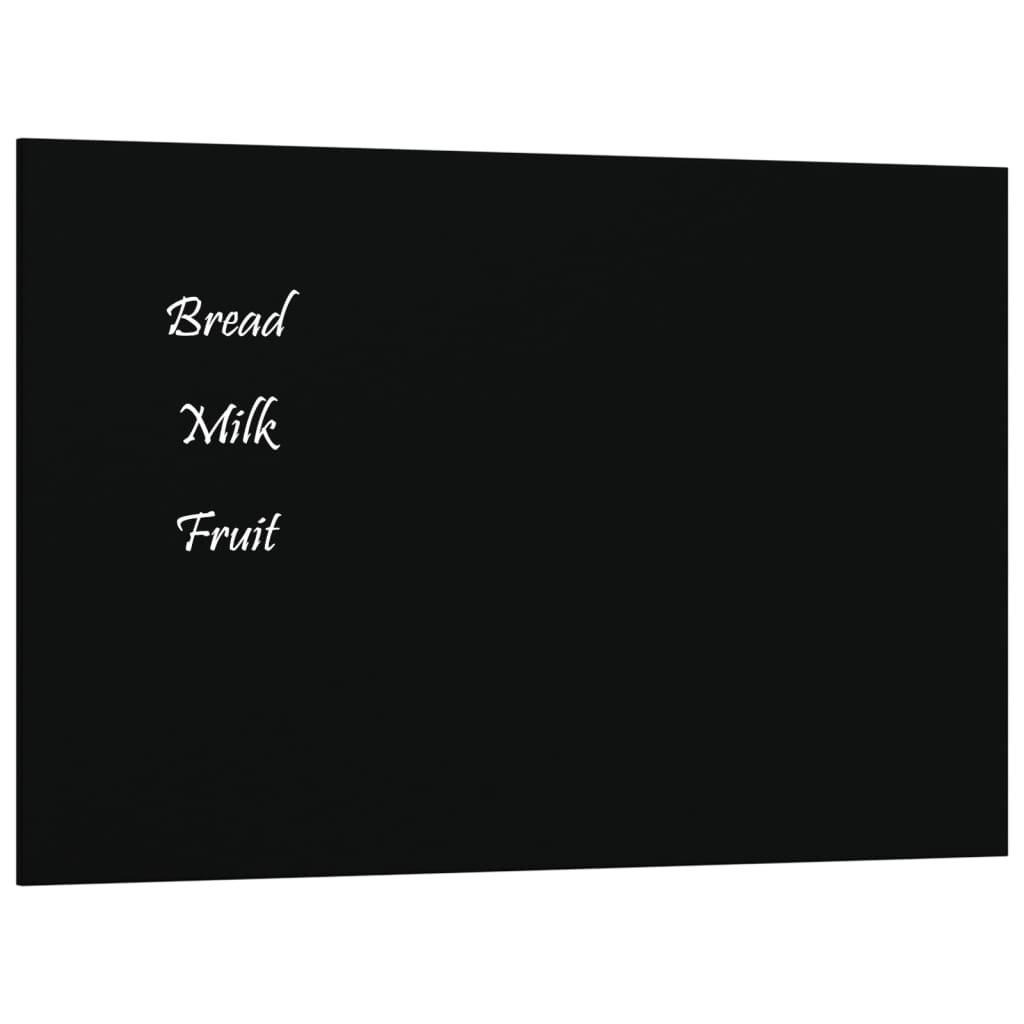 Wall-mounted Magnetic Board Black 30x20 cm Tempered Glass