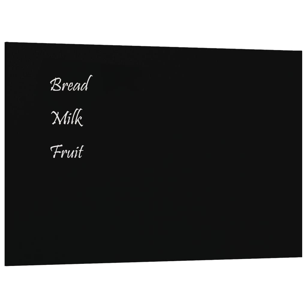 Wall-mounted Magnetic Board Black 40x30 cm Tempered Glass