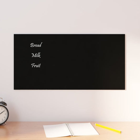 Wall-mounted Magnetic Board Black 60x30 cm Tempered Glass