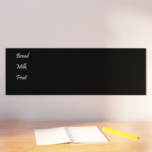 Wall-mounted Magnetic Board Black 60x20 cm Tempered Glass