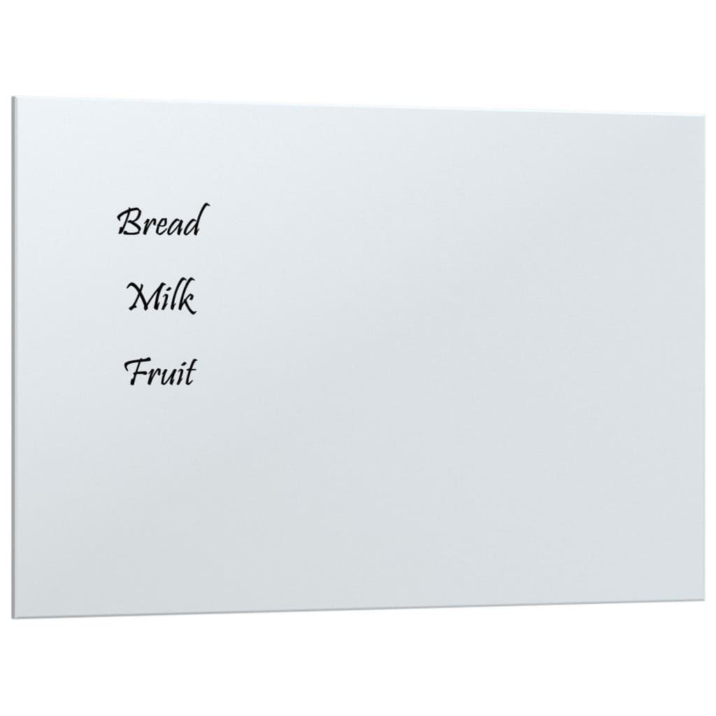 Wall-mounted Magnetic Board White 30x20 cm Tempered Glass