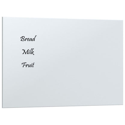 Wall-mounted Magnetic Board White 30x20 cm Tempered Glass