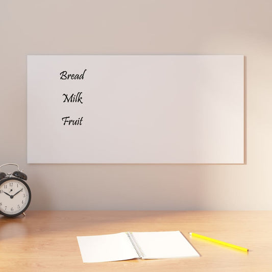 Wall-mounted Magnetic Board White 60x30 cm Tempered Glass