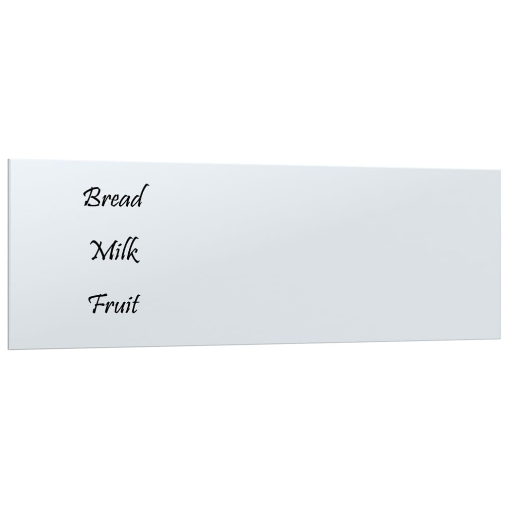 Wall-mounted Magnetic Board White 80x30 cm Tempered Glass