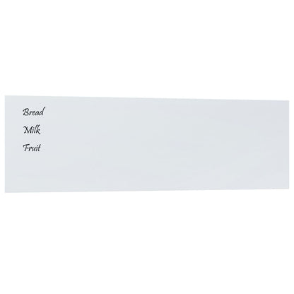 Wall-mounted Magnetic Board White 100x30 cm Tempered Glass