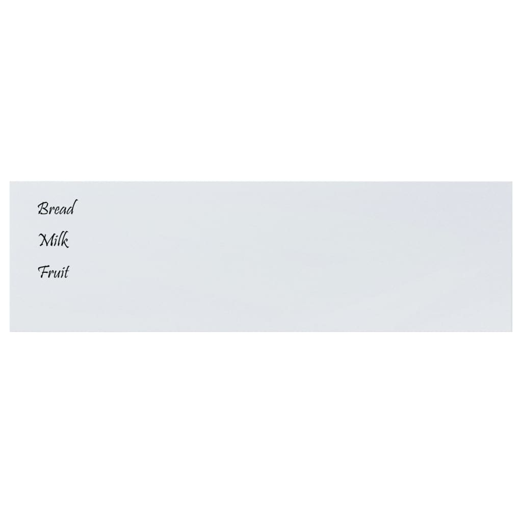 Wall-mounted Magnetic Board White 100x30 cm Tempered Glass