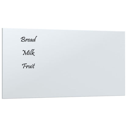 Wall-mounted Magnetic Board White 40x20 cm Tempered Glass