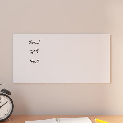 Wall-mounted Magnetic Board White 40x20 cm Tempered Glass