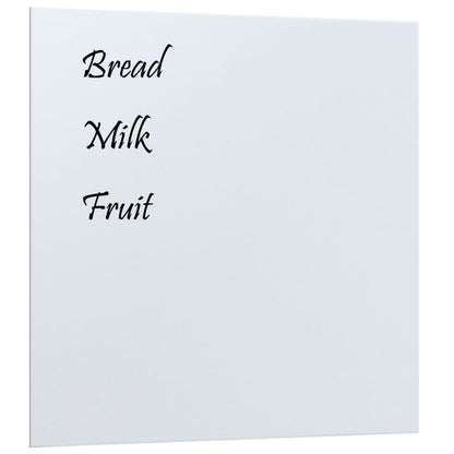 Wall-mounted Magnetic Board White 40x40 cm Tempered Glass