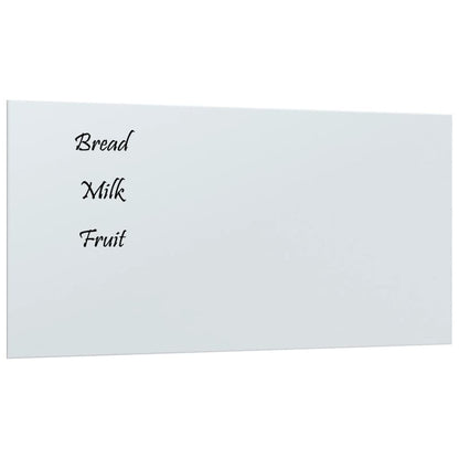 Wall-mounted Magnetic Board White 80x40 cm Tempered Glass