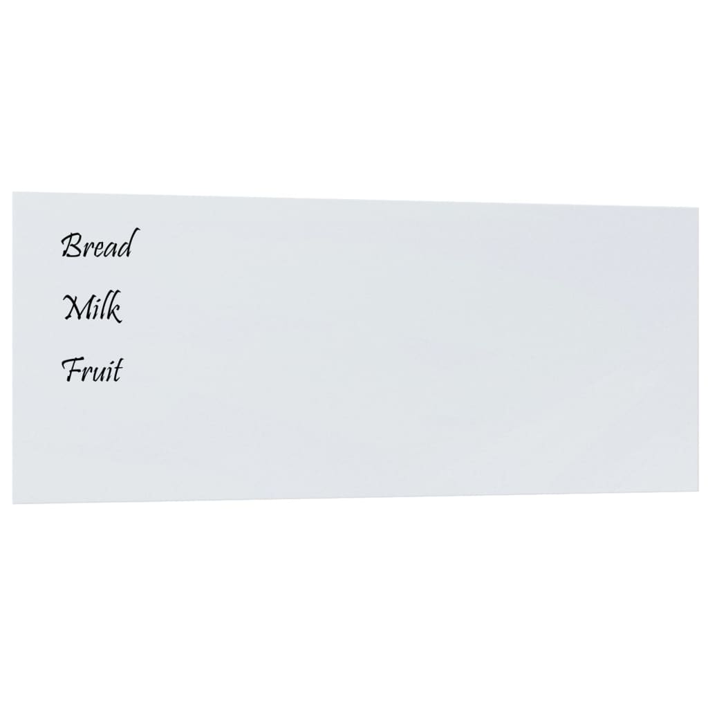 Wall-mounted Magnetic Board White 100x40 cm Tempered Glass