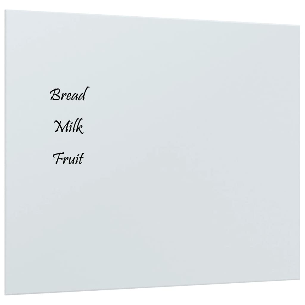 Wall-mounted Magnetic Board White 60x50 cm Tempered Glass