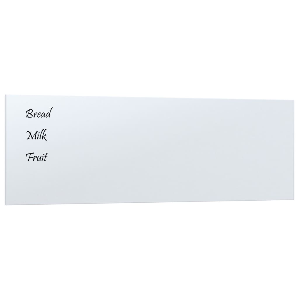 Wall-mounted Magnetic Board White 60x20 cm Tempered Glass