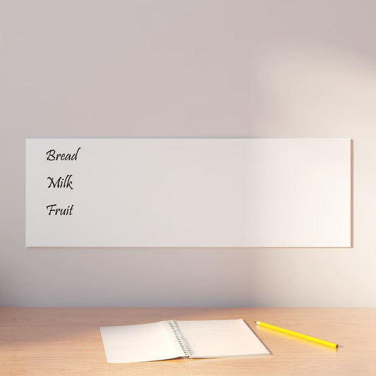 Wall-mounted Magnetic Board White 60x20 cm Tempered Glass