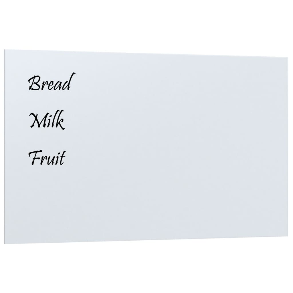 Wall-mounted Magnetic Board White 100x60 cm Tempered Glass