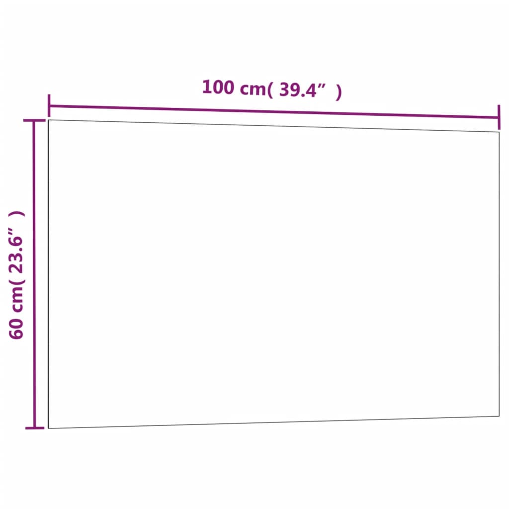 Wall-mounted Magnetic Board White 100x60 cm Tempered Glass