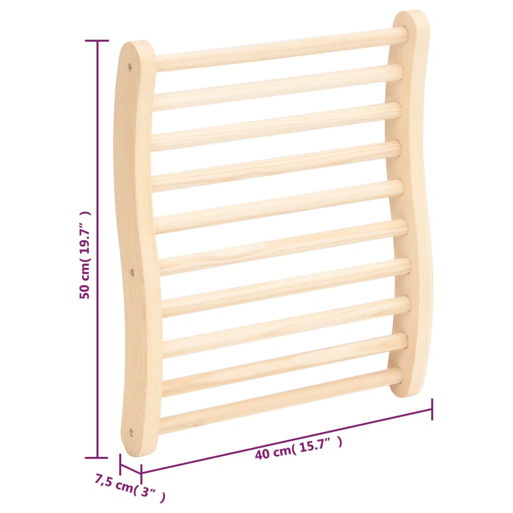 S-Shape Sauna Backrest Solid Wood Pine