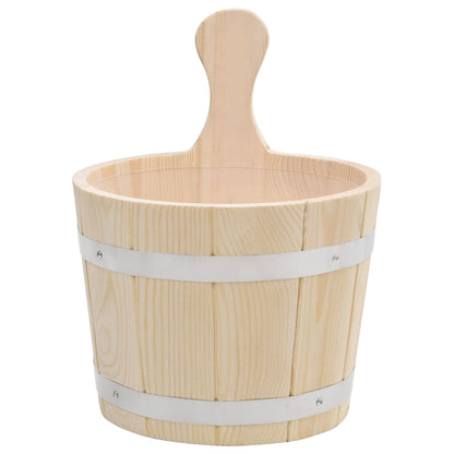 Sauna Bucket and Ladle Set Solid Wood Pine