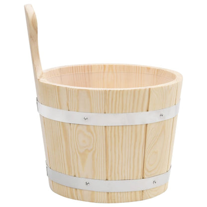 Sauna Bucket and Ladle Set Solid Wood Pine