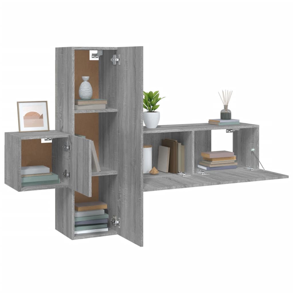 3 Piece TV Cabinet Set Grey Sonoma Engineered Wood