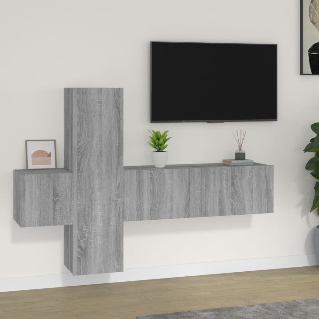 3 Piece TV Cabinet Set Grey Sonoma Engineered Wood