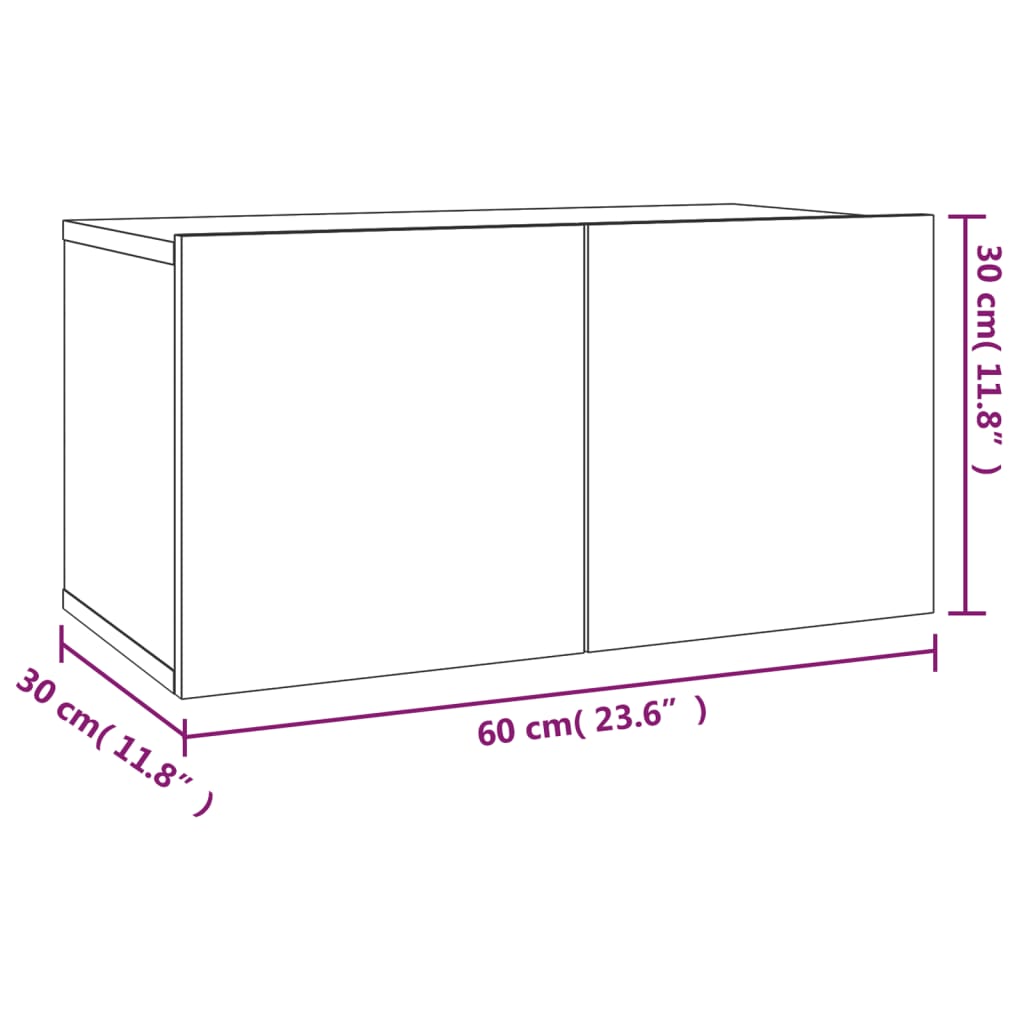 2 Piece TV Cabinet Set Smoked Oak Engineered Wood