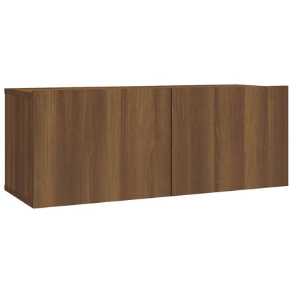 2 Piece TV Cabinet Set Brown Oak Engineered Wood