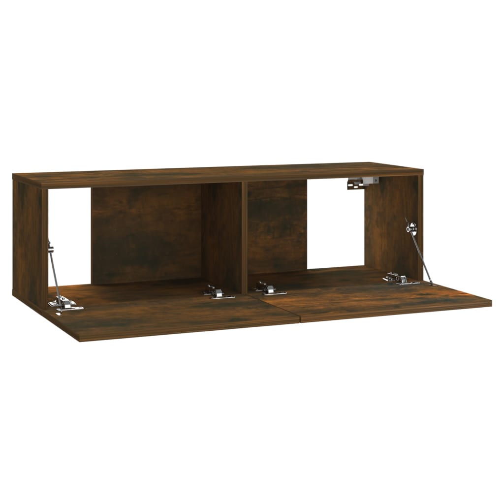 Wall-mounted TV Cabinet Set Smoked Oak Engineered Wood