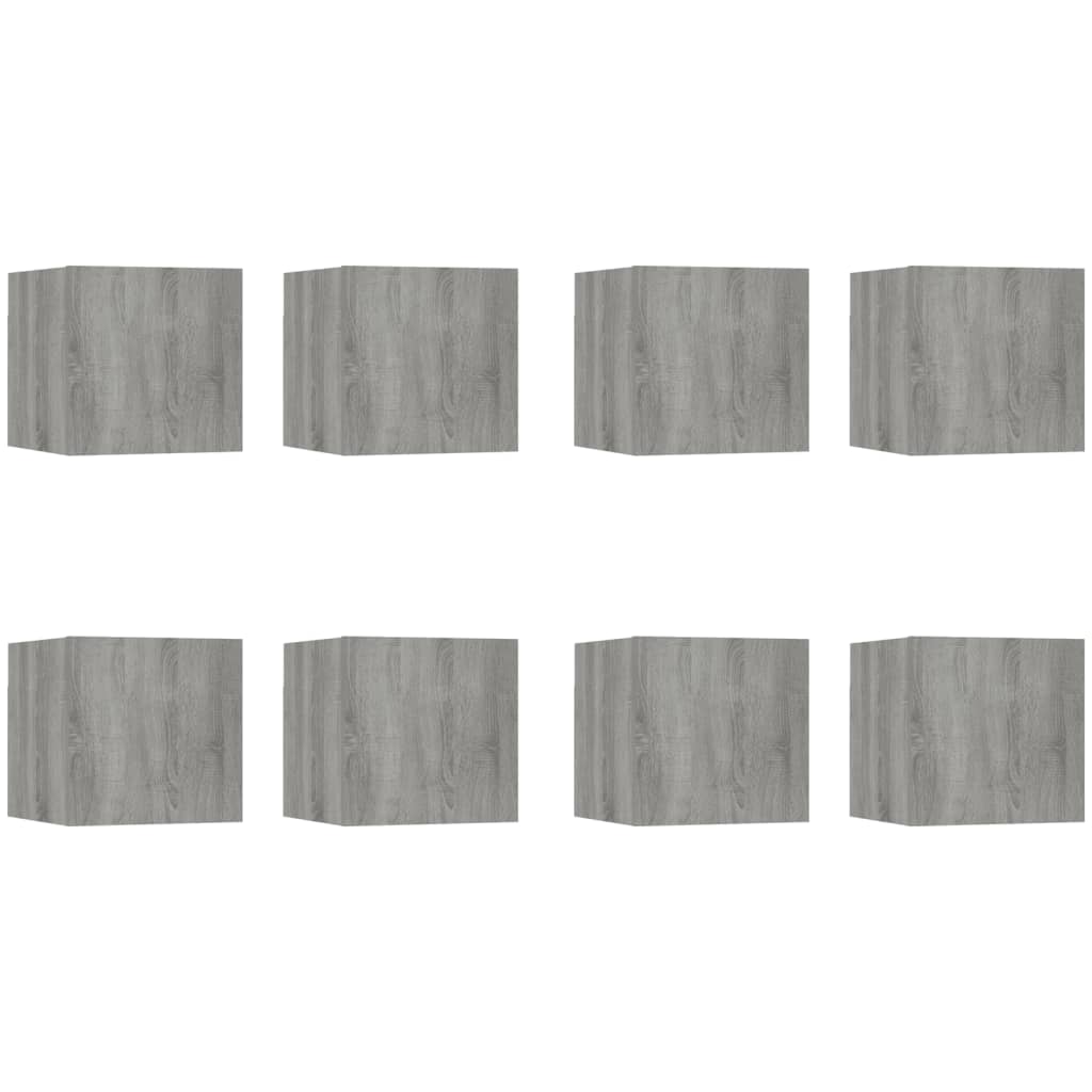 Wall-mounted TV Cabinets 8 pcs Grey Sonoma 30.5x30x30 cm