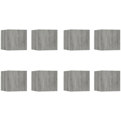 Wall-mounted TV Cabinets 8 pcs Grey Sonoma 30.5x30x30 cm