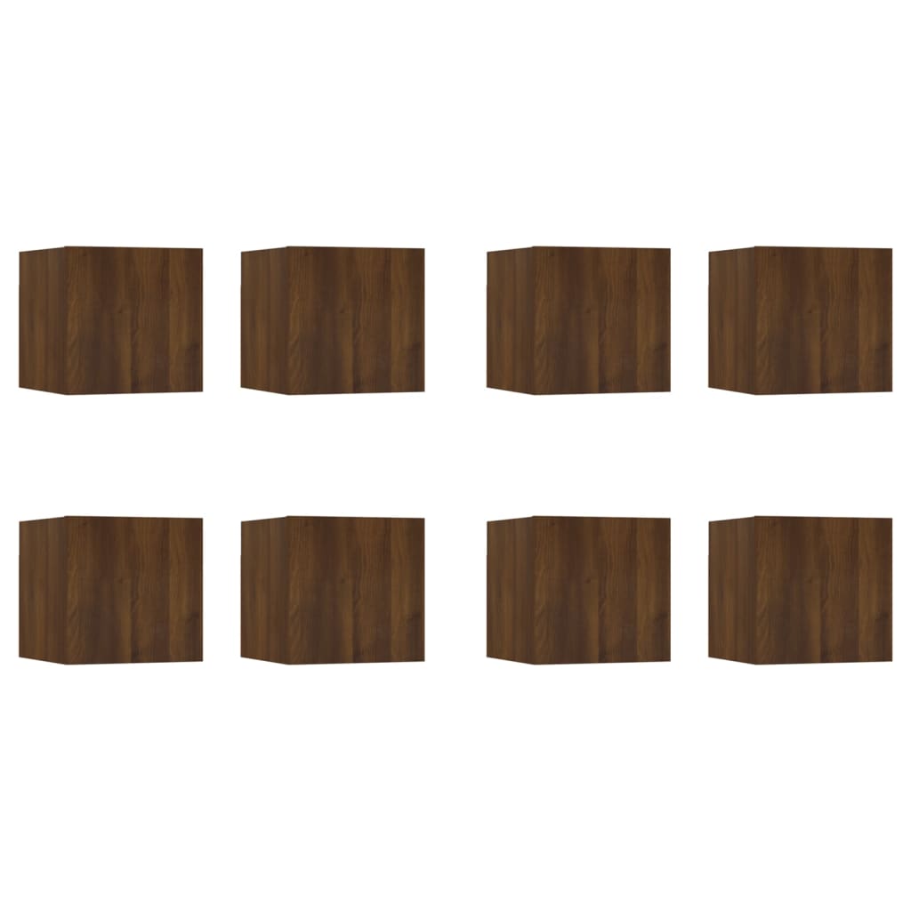 Wall-mounted TV Cabinets 8 pcs Brown Oak 30.5x30x30 cm