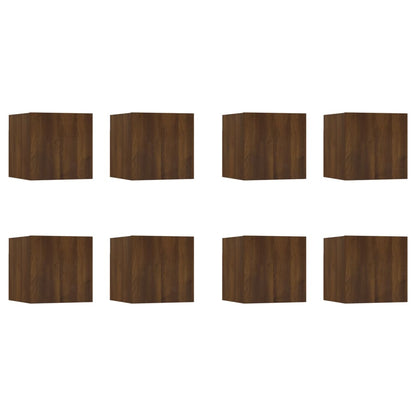 Wall-mounted TV Cabinets 8 pcs Brown Oak 30.5x30x30 cm