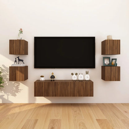 Wall-mounted TV Cabinets 8 pcs Brown Oak 30.5x30x30 cm