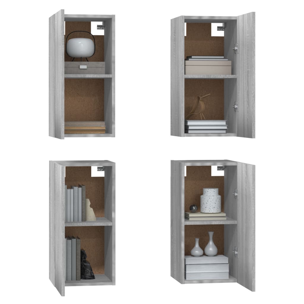 TV Cabinets 4 pcs Grey Sonoma 30.5x30x60 cm Engineered Wood