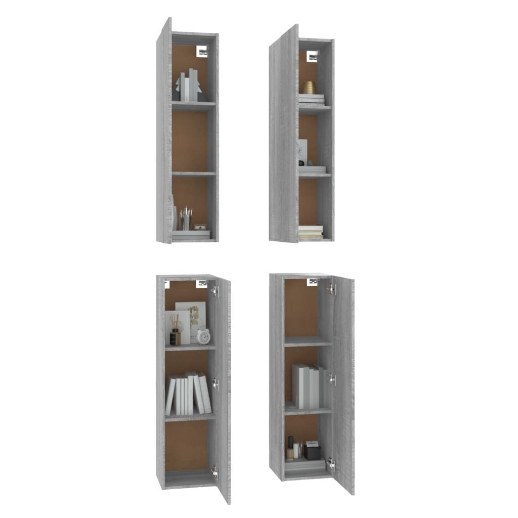 TV Cabinets 4 pcs Grey Sonoma 30.5x30x110 cm Engineered Wood