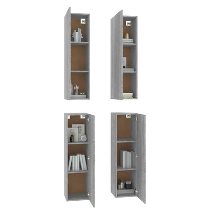 TV Cabinets 4 pcs Grey Sonoma 30.5x30x110 cm Engineered Wood