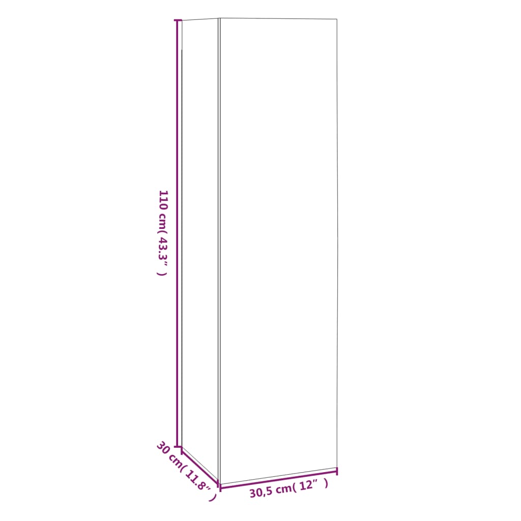 TV Cabinets 4 pcs Grey Sonoma 30.5x30x110 cm Engineered Wood