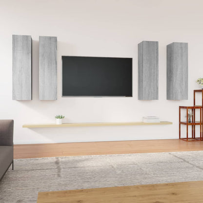 TV Cabinets 4 pcs Grey Sonoma 30.5x30x110 cm Engineered Wood