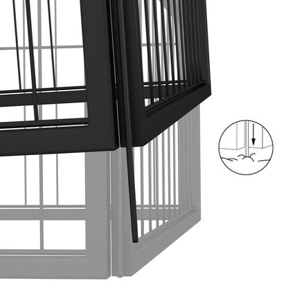 24-Panel Dog Playpen Black 50x100 cm Powder-coated Steel