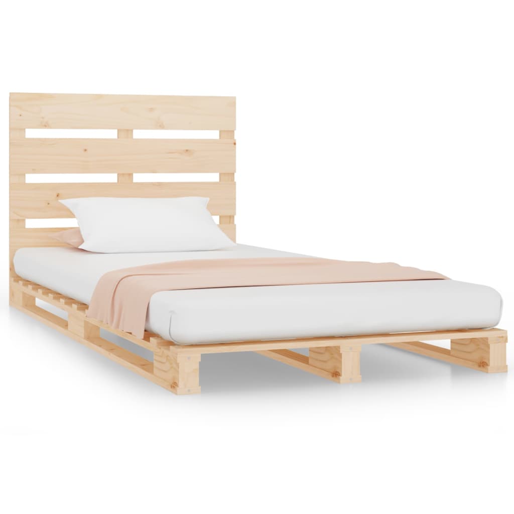 Bed Frame without Mattress 90x200 cm Solid Wood Pine