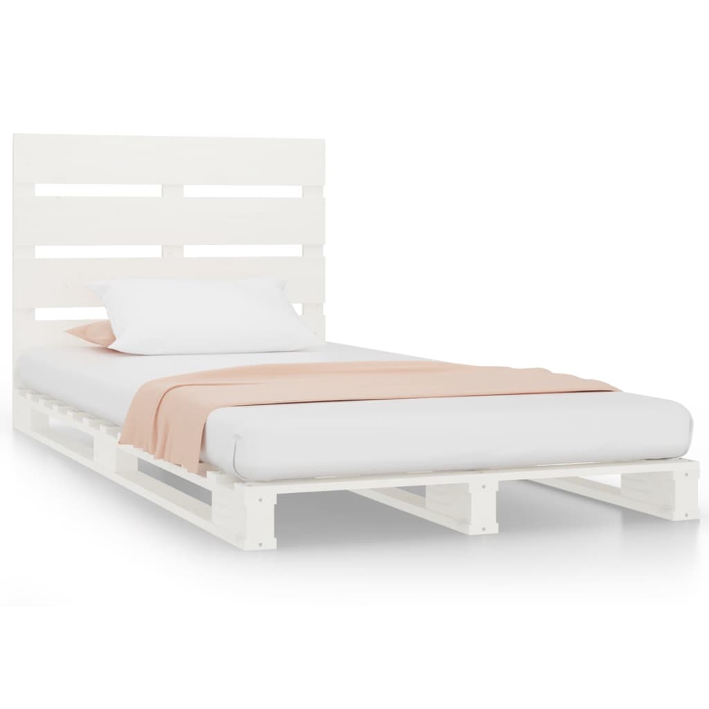 Bed Frame without Mattress White 90x200 cm Solid Wood Pine