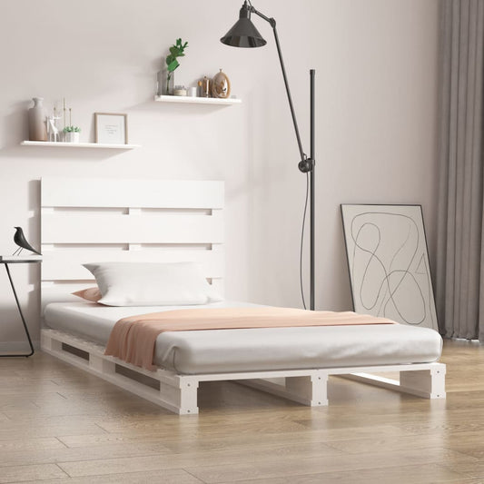 Bed Frame without Mattress White 90x200 cm Solid Wood Pine