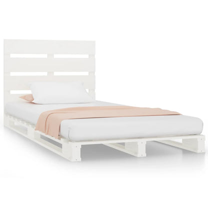 Bed Frame without Mattress White 100x200 cm Solid Wood Pine