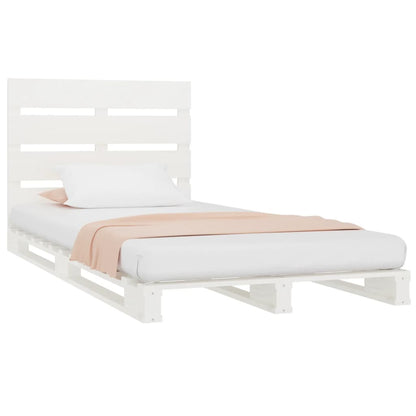 Bed Frame without Mattress White 100x200 cm Solid Wood Pine