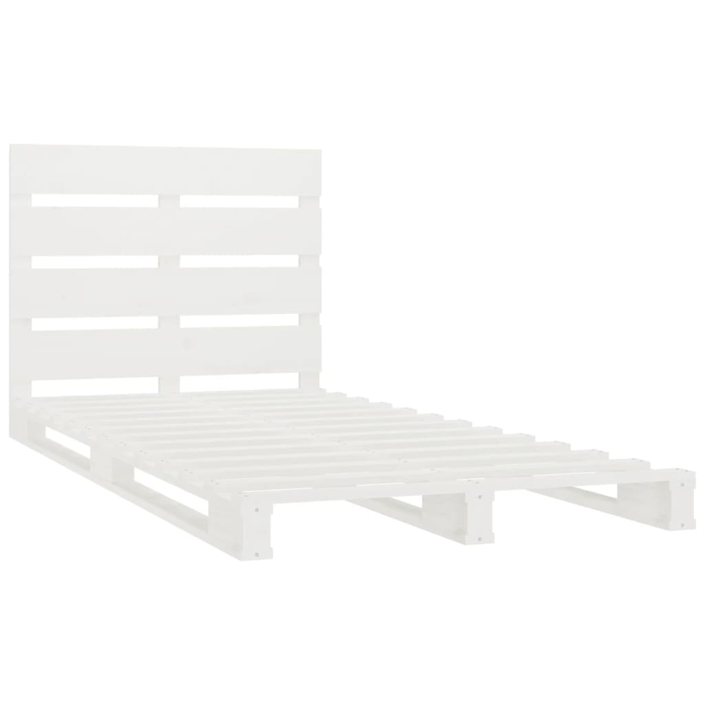 Bed Frame without Mattress White 100x200 cm Solid Wood Pine